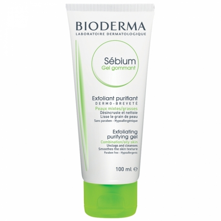 Bioderma Sebium Gommant Exfoliating Purifying Gel - гель-скраб для обличчя 100мл термін придатності 31.08.2026 Bioderma Sebium Gommant Exfoliating Purifying Gel - гель-скраб для обличчя 100мл термін придатності 31.08.2026