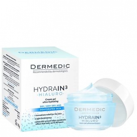 Зволожуючий крем-гель для обличчя Dermedic Hydrain 3 Hialuro Cream Зволожуючий крем-гель для обличчя Dermedic Hydrain 3 Hialuro Cream