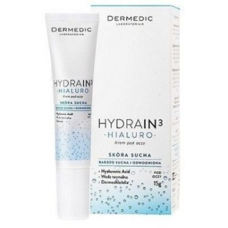Крем під очі Dermedic Hydrain 3 Hialuro Under-Eye cream із вітаміном Е Крем під очі Dermedic Hydrain 3 Hialuro Under-Eye cream із вітаміном Е